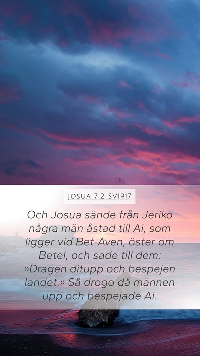 Josua 7:2 SV1917 Mobile Phone Wallpaper - Och Josua sände från Jeriko några män åstad - Mobile Bible Verse Wallpaper