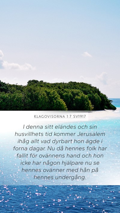 Klagovisorna 1:7 SV1917 Bible Verse Image