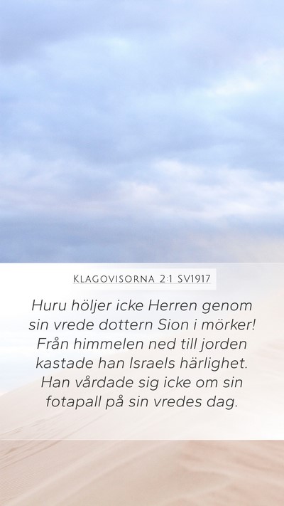 Klagovisorna 2:1 SV1917 Bible Verse Image