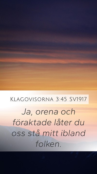 Klagovisorna 3:45 SV1917 Bible Verse Image
