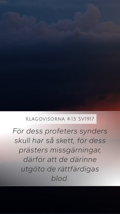 Klagovisorna 4:13 SV1917 Bible Verse Image