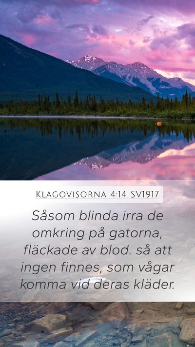 Klagovisorna 4:14 SV1917 Bible Verse Image