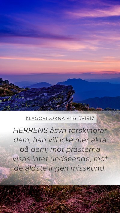Klagovisorna 4:16 SV1917 Bible Verse Image
