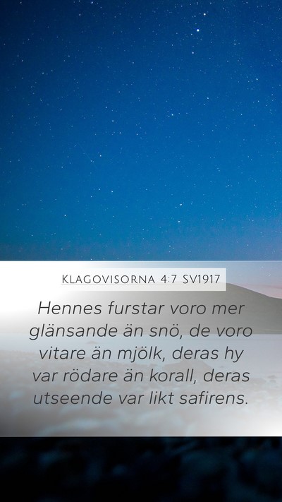 Klagovisorna 4:7 SV1917 Bible Verse Image