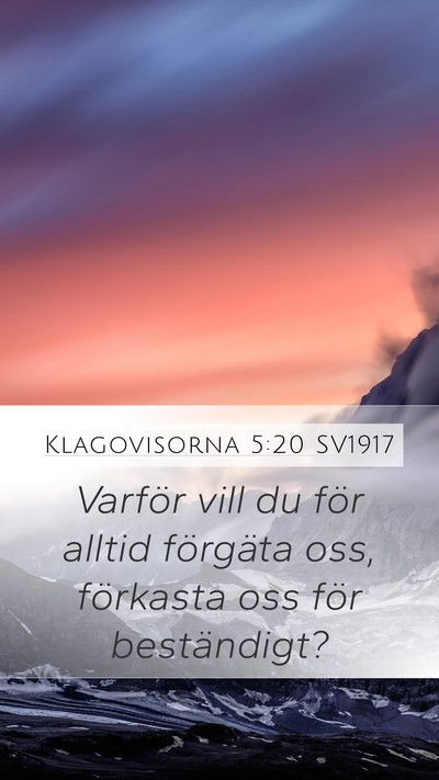 Klagovisorna 5:20 SV1917 Bible Verse Image