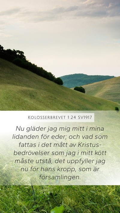 Kolosserbrevet 1:24 SV1917 Bible Verse Image