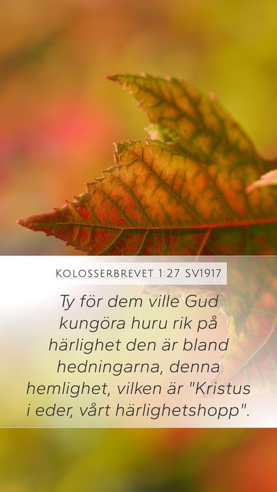 Kolosserbrevet 1:27 SV1917 Bible Verse Image