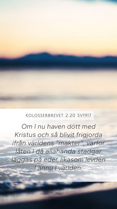 Kolosserbrevet 2:20 SV1917 Bible Verse Image