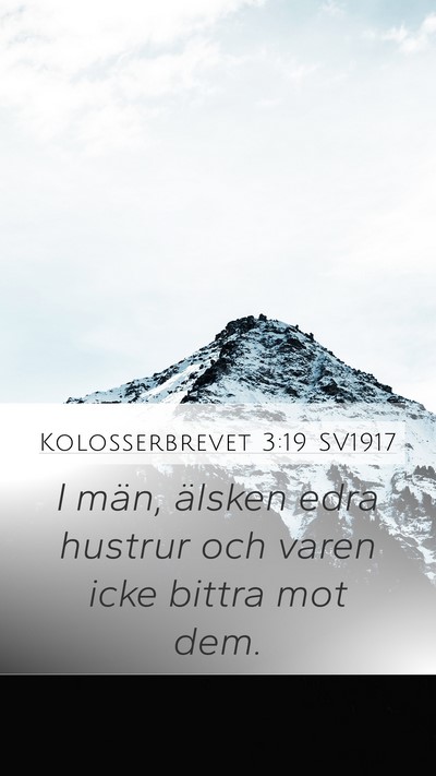 Kolosserbrevet 3:19 SV1917 Bible Verse Image