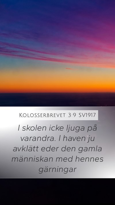 Kolosserbrevet 3:9 SV1917 Bible Verse Image