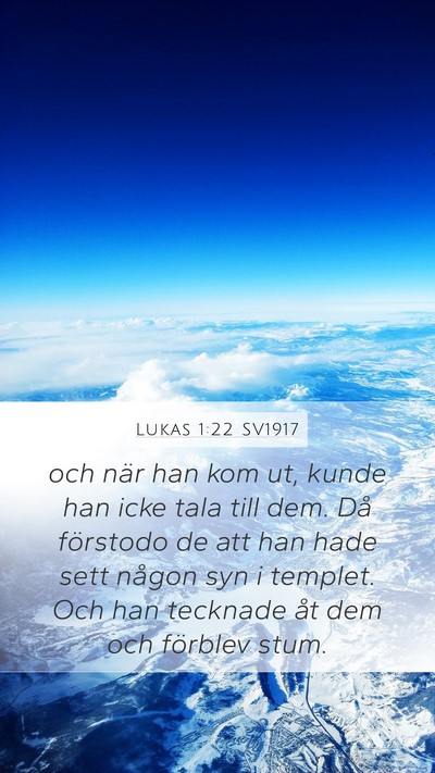 Lukas 1:22 SV1917 Bible Verse Image