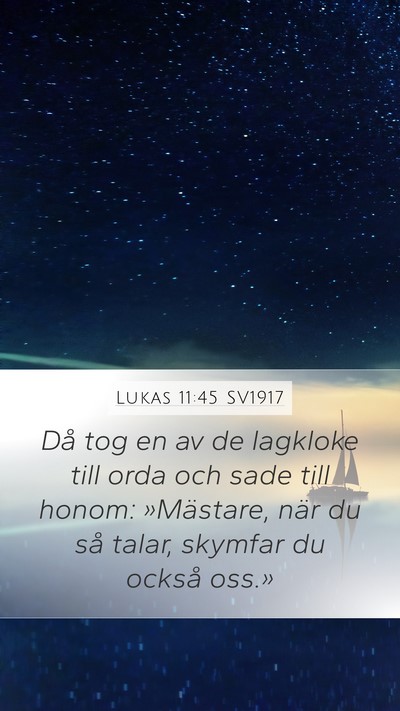 Lukas 11:45 SV1917 Mobile Phone Wallpaper - Då tog en av de lagkloke till orda och sade till - Mobile Bible Verse Wallpaper