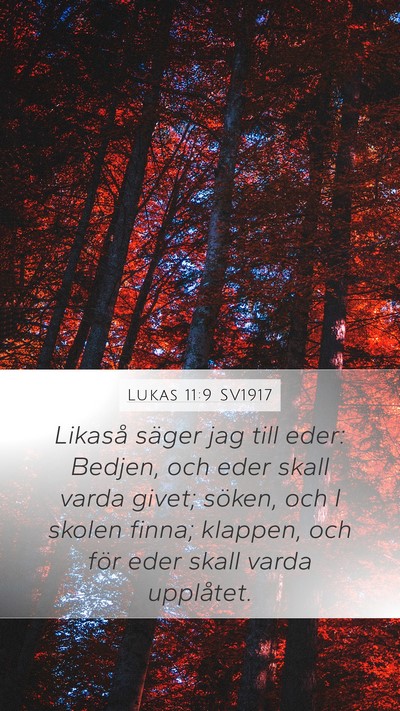 Lukas 11:9 SV1917 Bible Verse Image