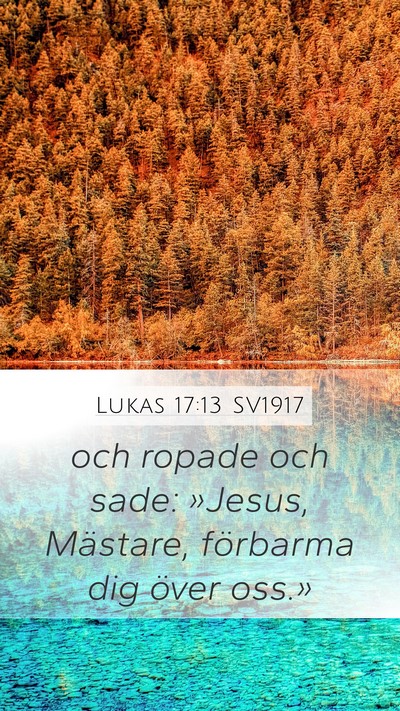 Lukas 17:13 SV1917 Mobile Phone Wallpaper - och ropade och sade: »Jesus, Mästare, förbarma - Mobile Bible Verse Wallpaper