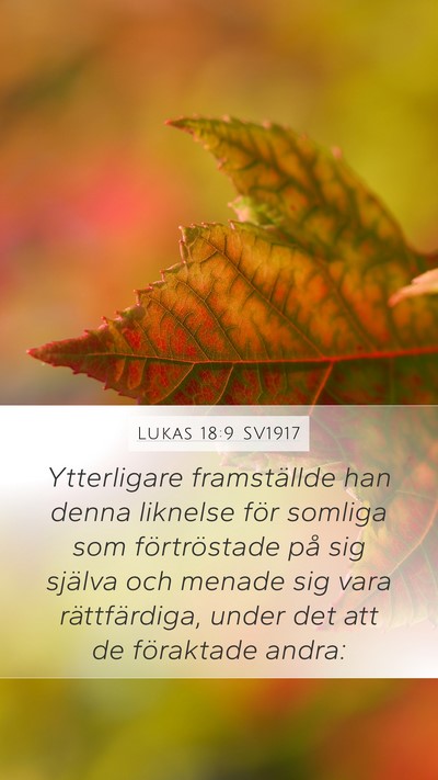 Lukas 18:9 SV1917 Bible Verse Image