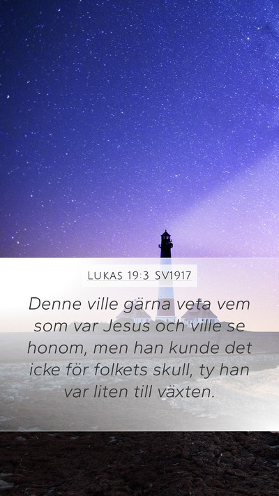 Lukas 19:3 SV1917 Bible Verse Image