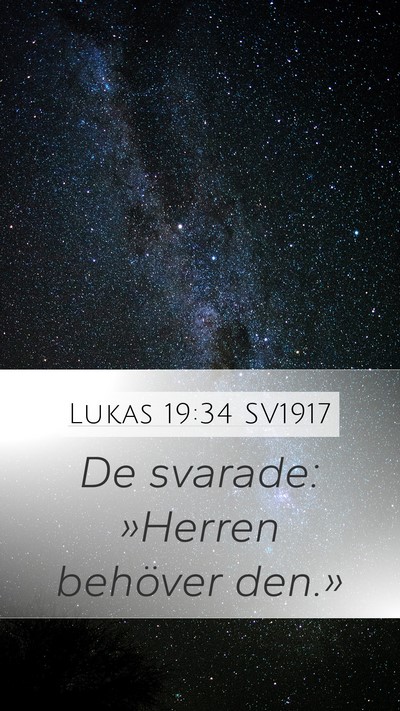 Lukas 19:34 SV1917 Bible Verse Image
