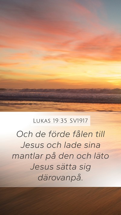 Lukas 19:35 SV1917 Bible Verse Image
