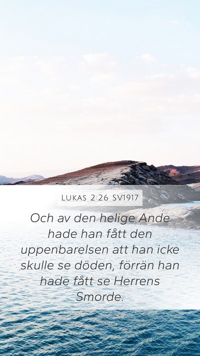 Lukas 2:26 SV1917 Mobile Phone Wallpaper - Och av den helige Ande hade han fått den - Mobile Bible Verse Wallpaper
