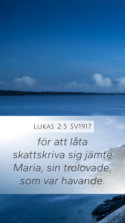 Lukas 2:5 SV1917 Mobile Phone Wallpaper - för att låta skattskriva sig jämte Maria, sin - Mobile Bible Verse Wallpaper