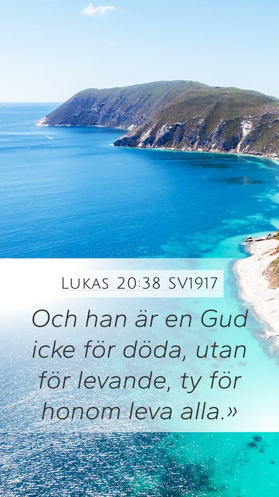 Lukas 20:38 SV1917 Mobile Phone Wallpaper - Och han är en Gud icke för döda, utan för - Mobile Bible Verse Wallpaper
