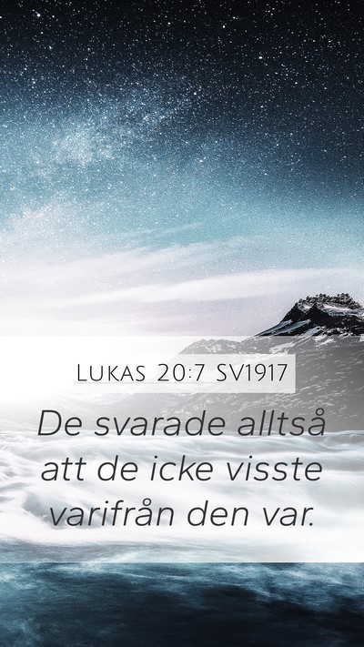 Lukas 20:7 SV1917 Bible Verse Image