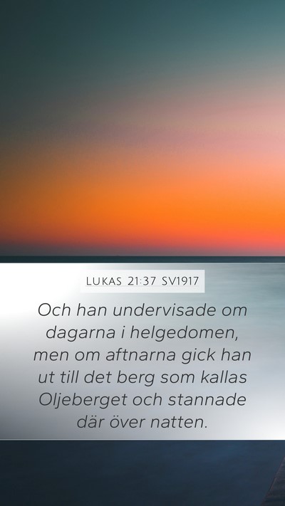 Lukas 21:37 SV1917 Bible Verse Image