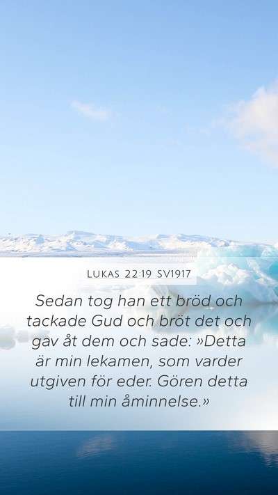 Lukas 22:19 SV1917 Bible Verse Image