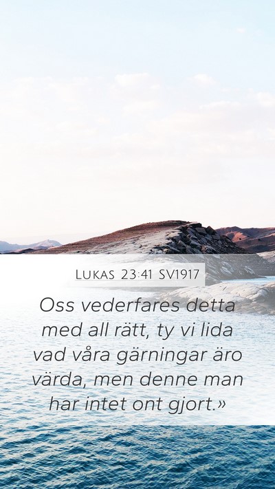 Lukas 23:41 SV1917 Mobile Phone Wallpaper - Oss vederfares detta med all rätt, ty vi lida - Mobile Bible Verse Wallpaper