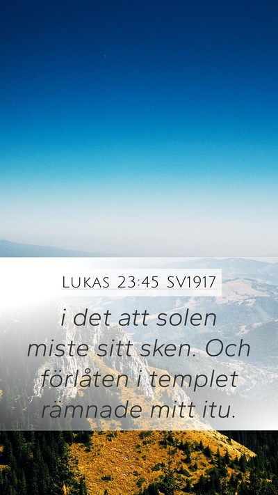 Lukas 23:45 SV1917 Bible Verse Image