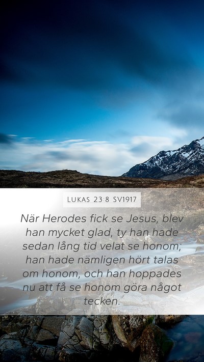 Lukas 23:8 SV1917 Mobile Phone Wallpaper - När Herodes fick se Jesus, blev han mycket glad, - Mobile Bible Verse Wallpaper