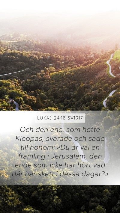 Lukas 24:18 SV1917 Mobile Phone Wallpaper - Och den ene, som hette Kleopas, svarade och sade - Mobile Bible Verse Wallpaper