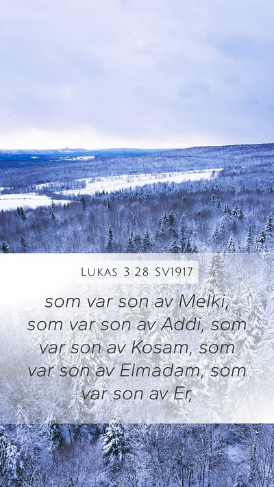 Lukas 3:28 SV1917 Mobile Phone Wallpaper - som var son av Melki, som var son av Addi, som - Mobile Bible Verse Wallpaper