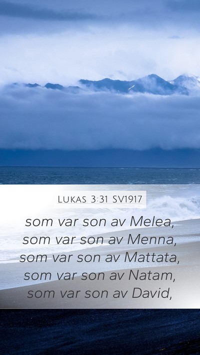 Lukas 3:31 SV1917 Mobile Phone Wallpaper - som var son av Melea, som var son av Menna, som - Mobile Bible Verse Wallpaper