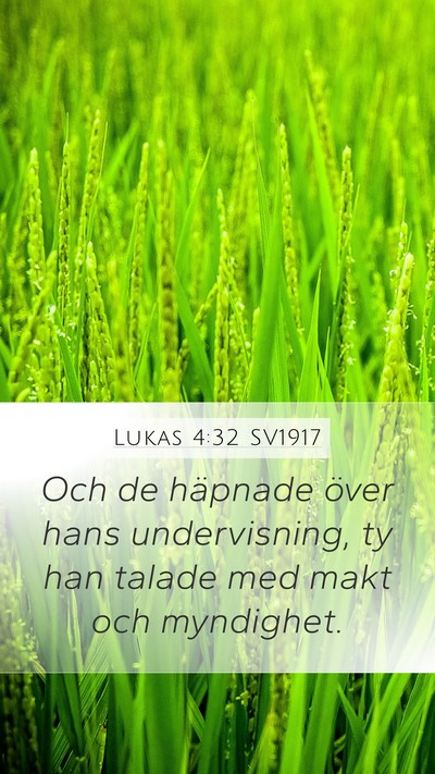 Lukas 4:32 SV1917 Bible Verse Image