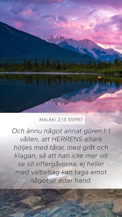 Malaki 2:13 SV1917 Bible Verse Image