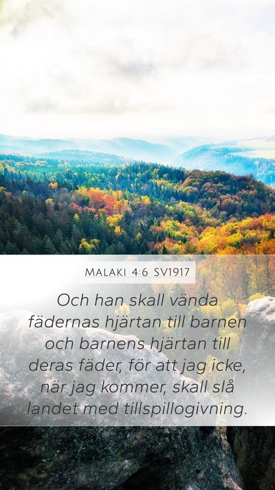 Malaki 4:6 SV1917 Bible Verse Image