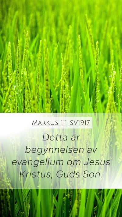Markus 1:1 SV1917 Mobile Phone Wallpaper - Detta är begynnelsen av evangelium om Jesus - Mobile Bible Verse Wallpaper