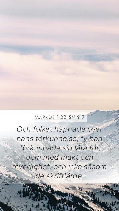 Markus 1:22 SV1917 Bible Verse Image