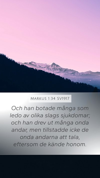 Markus 1:34 SV1917 Bible Verse Image