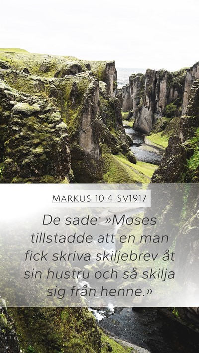 Markus 10:4 SV1917 Bible Verse Image