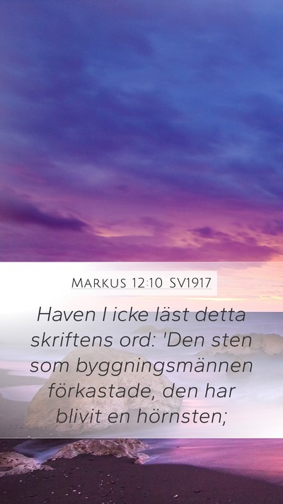 Markus 12:10 SV1917 Bible Verse Image
