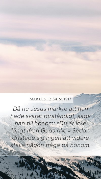 Markus 12:34 SV1917 Bible Verse Image