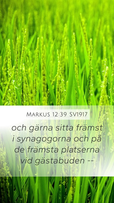 Markus 12:39 SV1917 Mobile Phone Wallpaper - och gärna sitta främst i synagogorna och på de - Mobile Bible Verse Wallpaper