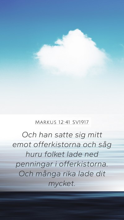 Markus 12:41 SV1917 Bible Verse Image