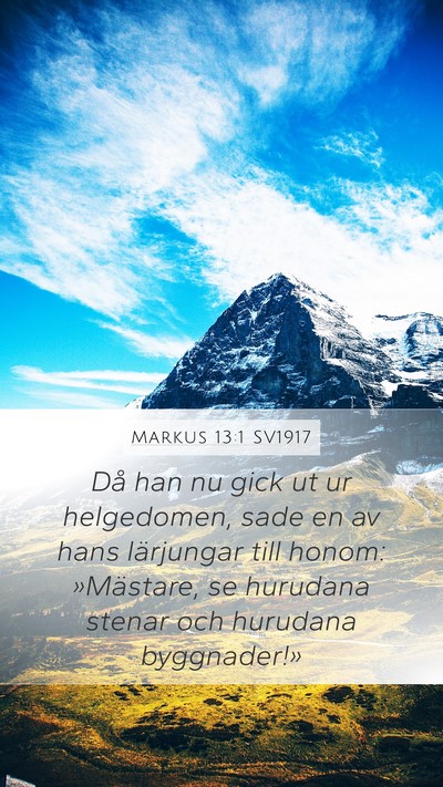 Markus 13:1 SV1917 Bible Verse Image