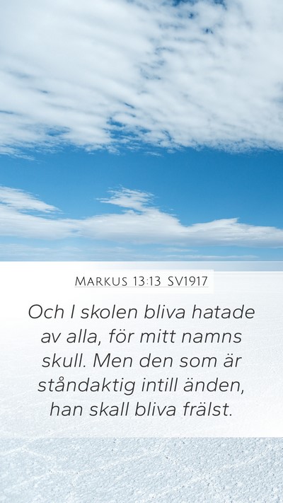 Markus 13:13 SV1917 Bible Verse Image