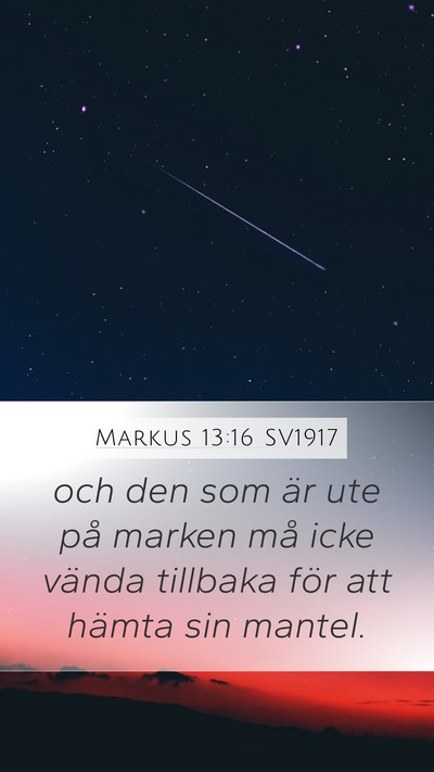 Markus 13:16 SV1917 Mobile Phone Wallpaper - och den som är ute på marken må icke vända - Mobile Bible Verse Wallpaper