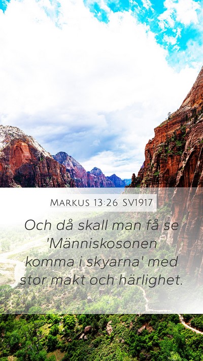 Markus 13:26 SV1917 Bible Verse Image
