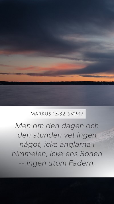 Markus 13:32 SV1917 Bible Verse Image